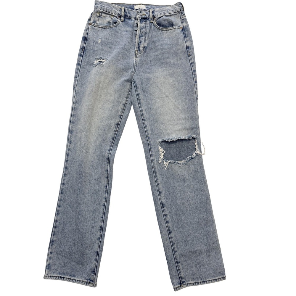 PacSun Dad Jean Straight Jeans Womens 28 Blue Wash High Rise Distressed 28x31‎